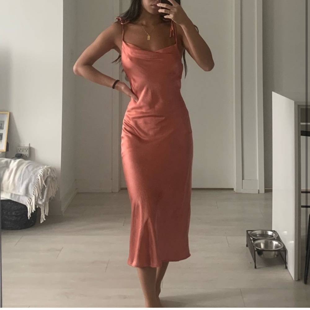 PInk satin dress